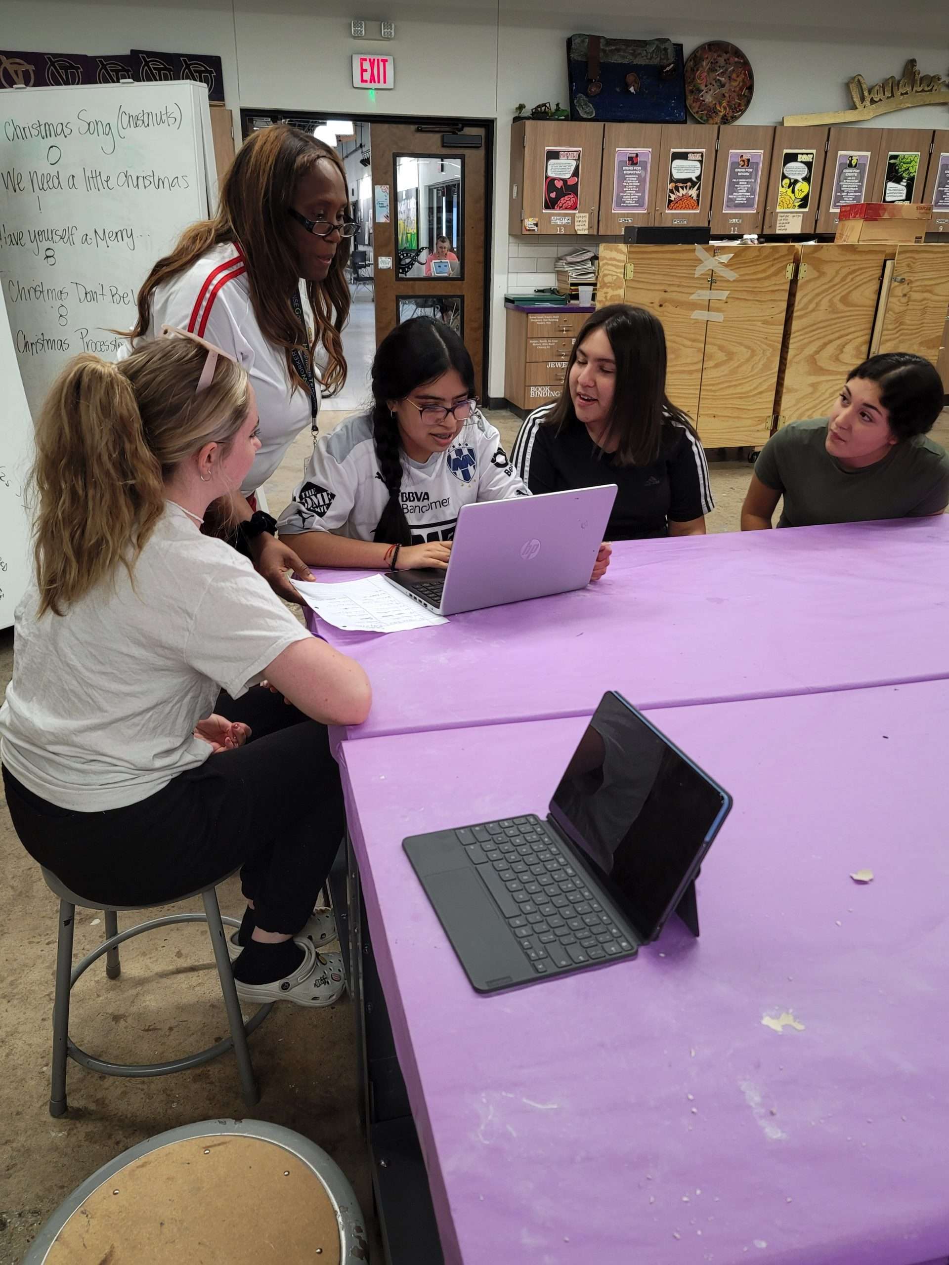 Students on computer