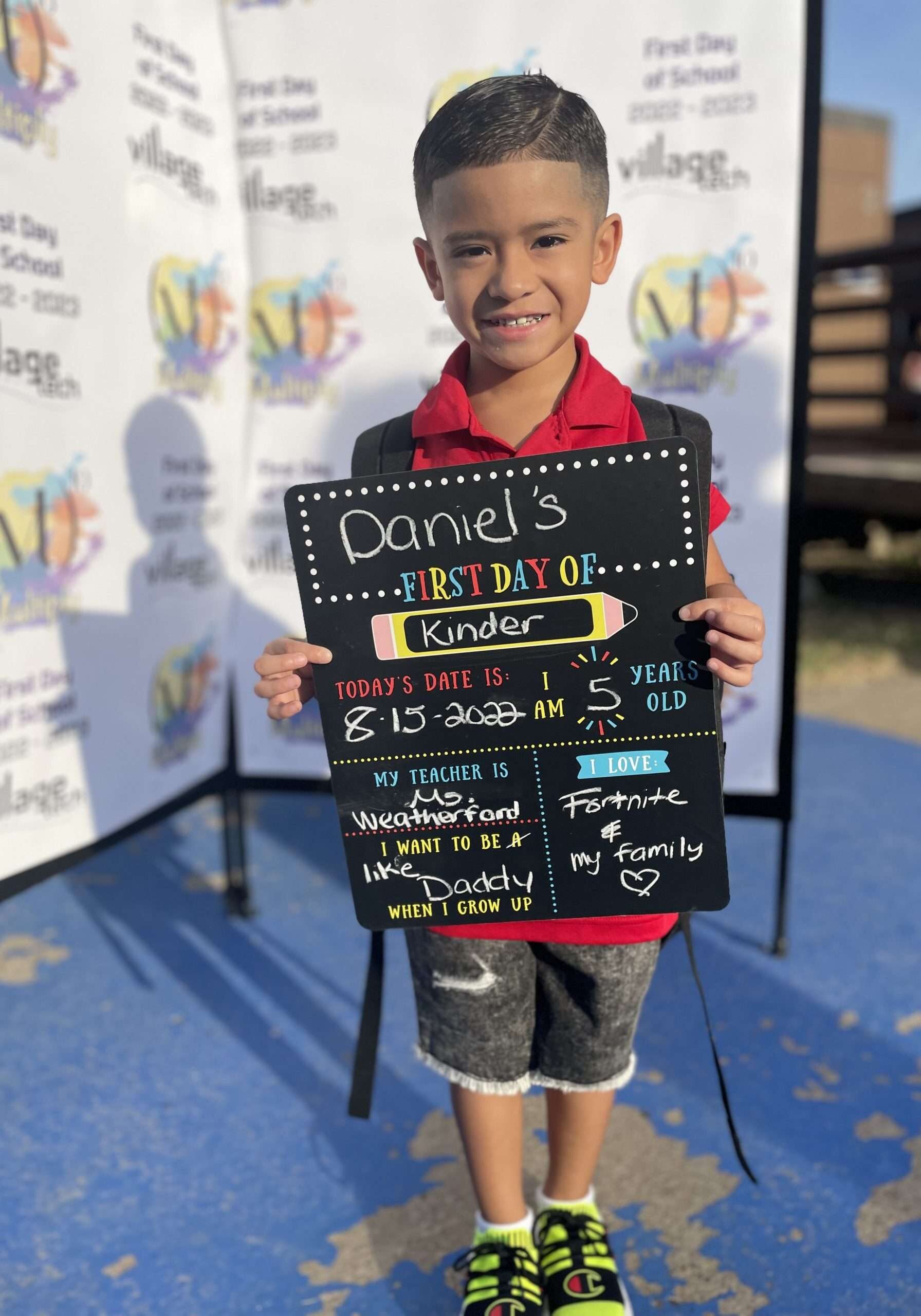 Daniel 's First Fay of Kinder - Village Tech Schools